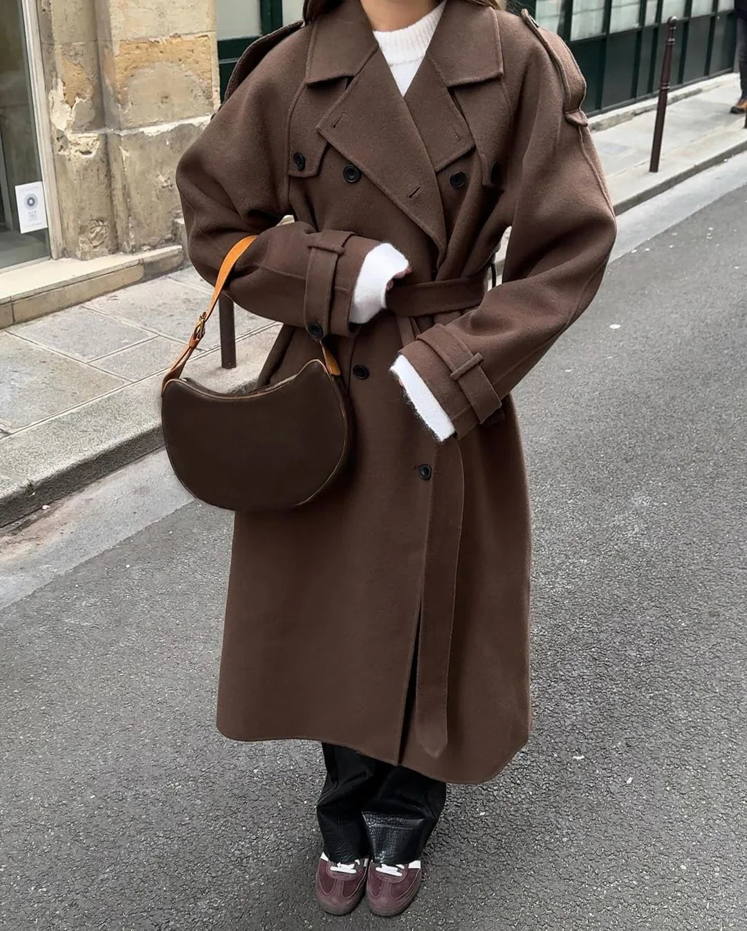 Drune | Wolliger Mid-Length/Kurzer Trenchcoat