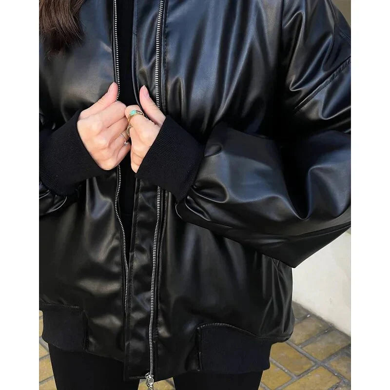 Drune | Lockerer Motor Lederjacke