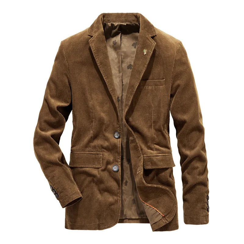 Drune | Cord Blazer Für Herren Klassische Eleganz in Braun