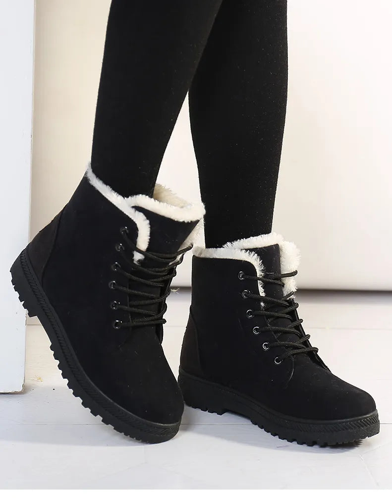 Drune | Winterstiefel - Gefütterte Schnürboots mit Warmfutter & rutschfester Sohle
