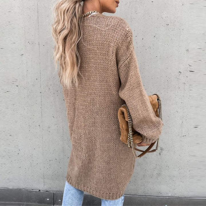 Drune | Casual Lang Gestrickte Jacke für Damen