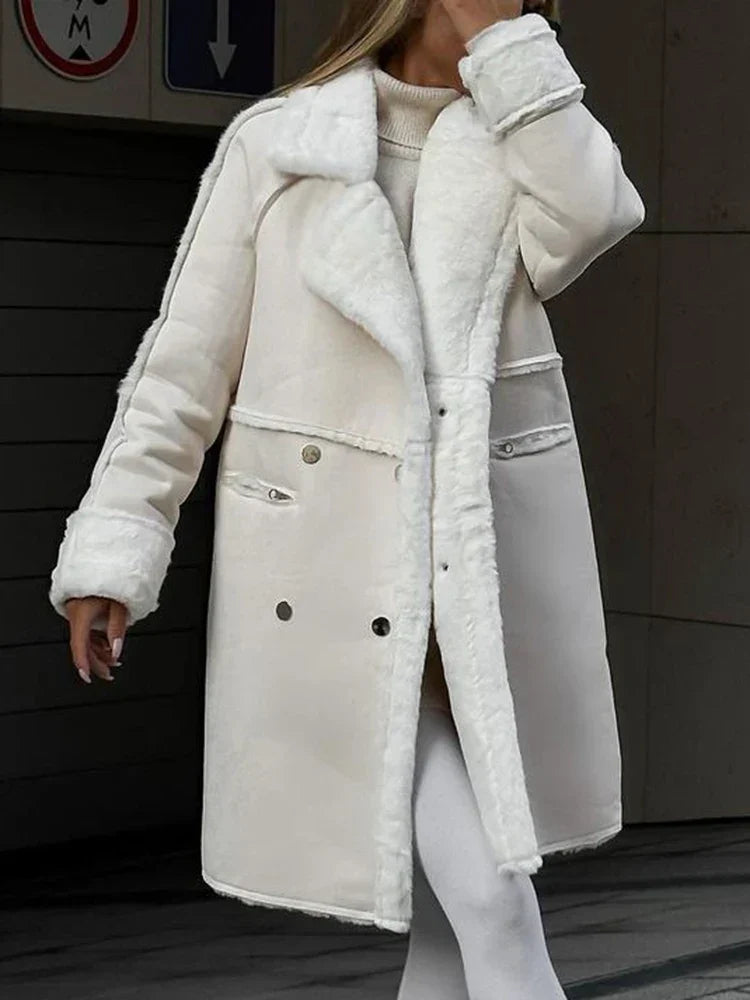Drune - Lange Kunstpelzjacke