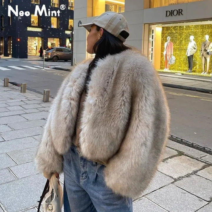 Drune | kurze Jacke aus Kunstleder für Frauen