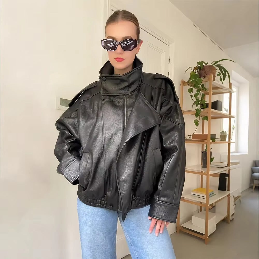 Drune | Asymmetrische Lederjacke