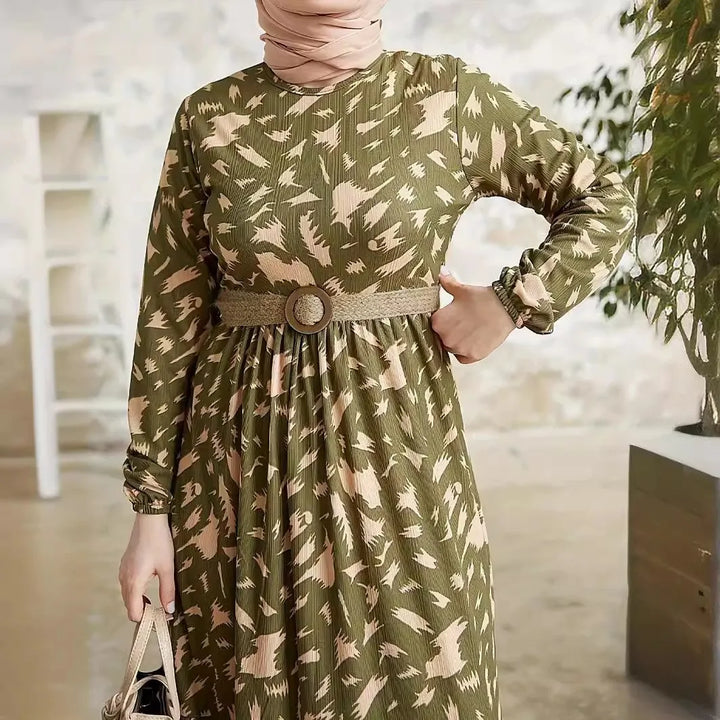 Drune | Elegantes Langarm Kleid Gedruckt