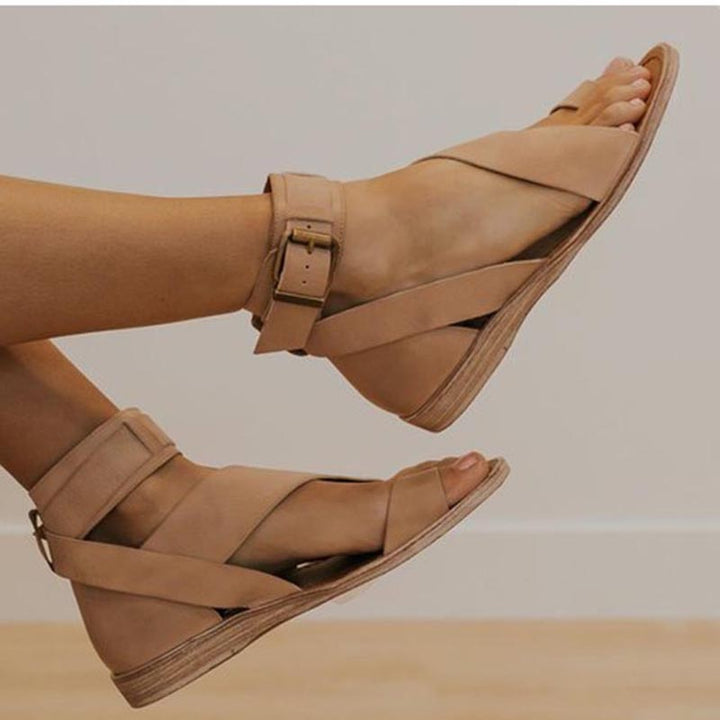Drune | Sandalen mit Kreuzband und Zehenring