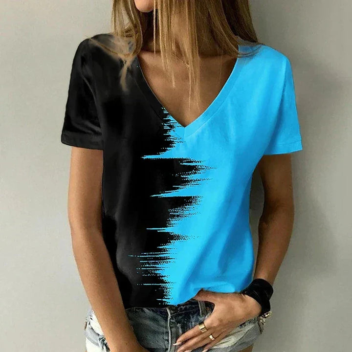 Drune | T-Shirt mit V-Ausschnitt und Kurzen Ärmeln