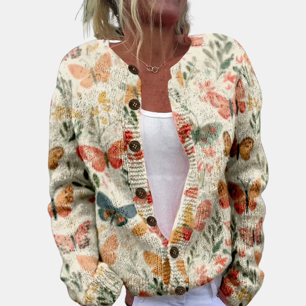 Drune | Schicker Schmetterlingsdruck Cardigan