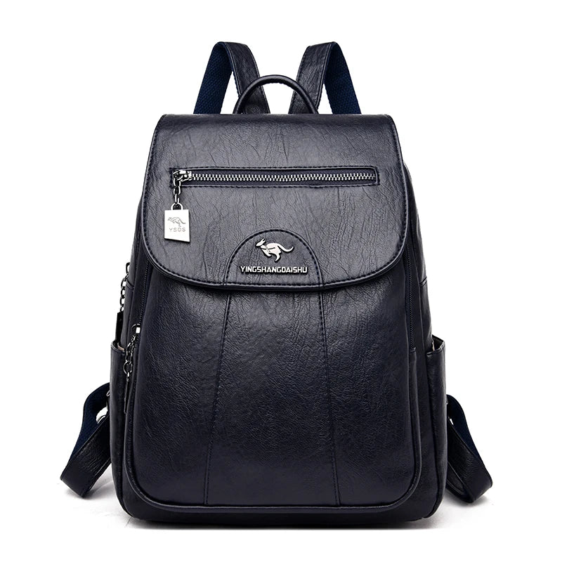 Drune | Großer Leder Rucksack mit Diebstahlschutz für Damen
