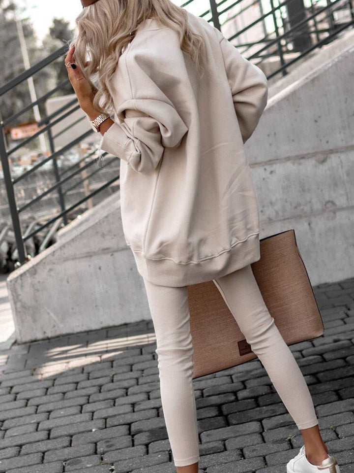 Drune | Set - Damen Herbst Oversized Pullover und Leggings Set