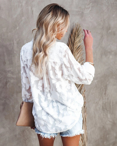 Drune | Weiße Bluse mit Muster