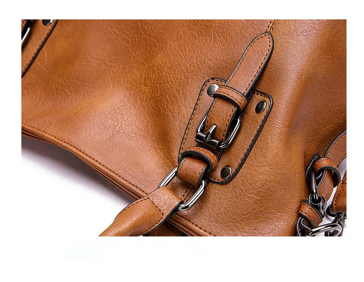 Drune | Vintage Große Kapazität Handtasche Aus Weichem Material mit Schulterriemen