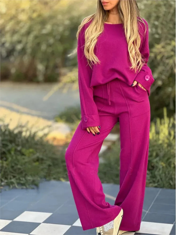 Drune | Casual 2-piece T-shirt and pants set – Comfortable and stylish for everyday and leisure