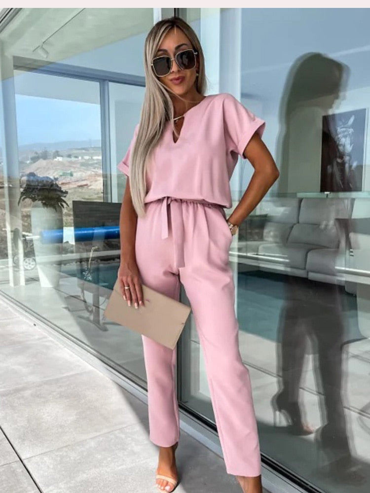 Drune | Elegante Festlicher Kurzarm Damen Overall für Sommer
