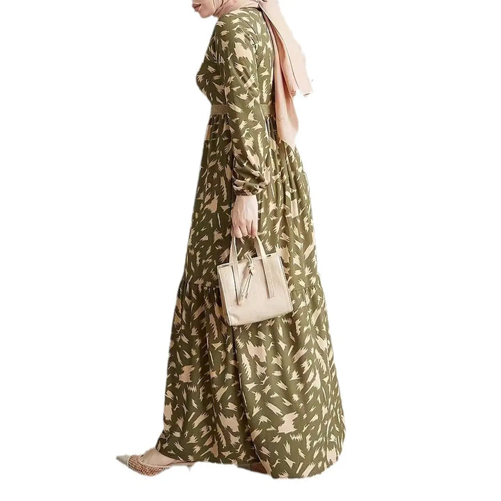 Drune | Elegantes Langarm Kleid Gedruckt