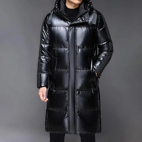 Drune | Schwarze Winterdoudoune Mit Kapuze Für Männer