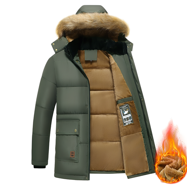 Drune | Warme Parkajacke mit abnehmbarem Kapuze für Männer
