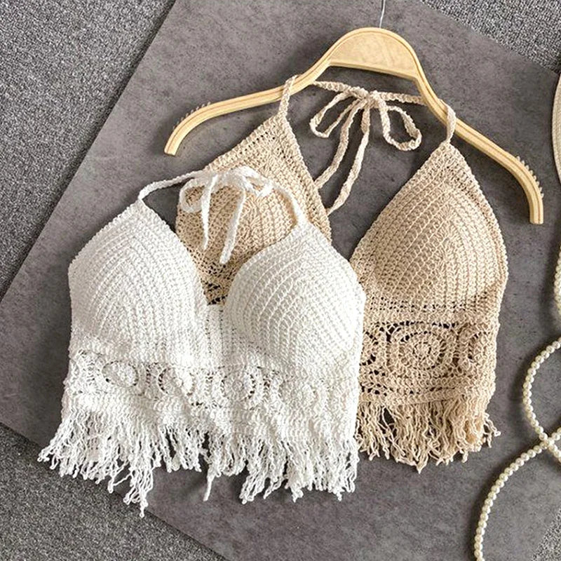 Drune | Häkel Bikini Bh Im Boho Stil mit Quaste