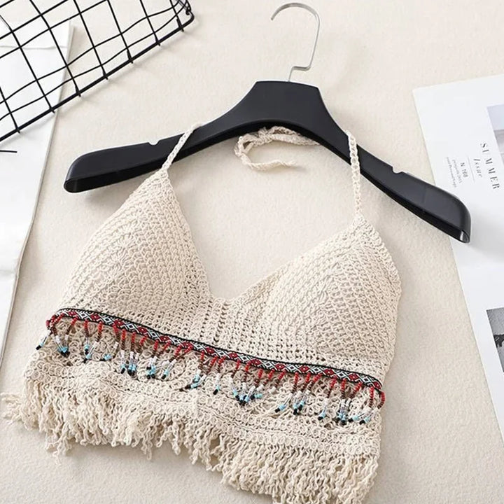 Drune | Häkel Bikini Bh Im Boho Stil mit Quaste