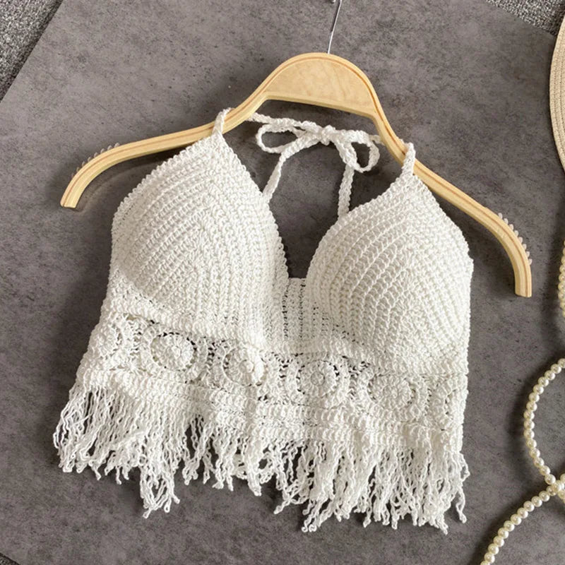 Drune | Häkel Bikini Bh Im Boho Stil mit Quaste