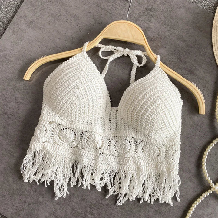 Drune | Häkel Bikini Bh Im Boho Stil mit Quaste