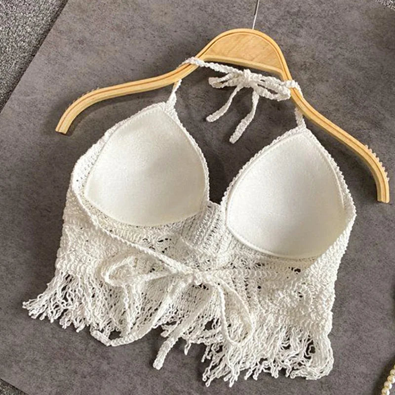 Drune | Häkel Bikini Bh Im Boho Stil mit Quaste