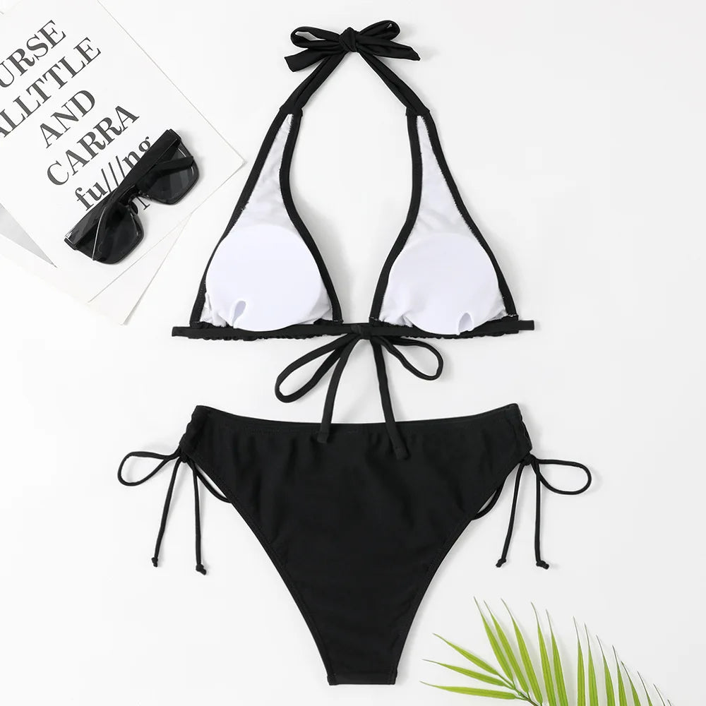 Drune - Eleganter Triangel-Bikini in Schwarz