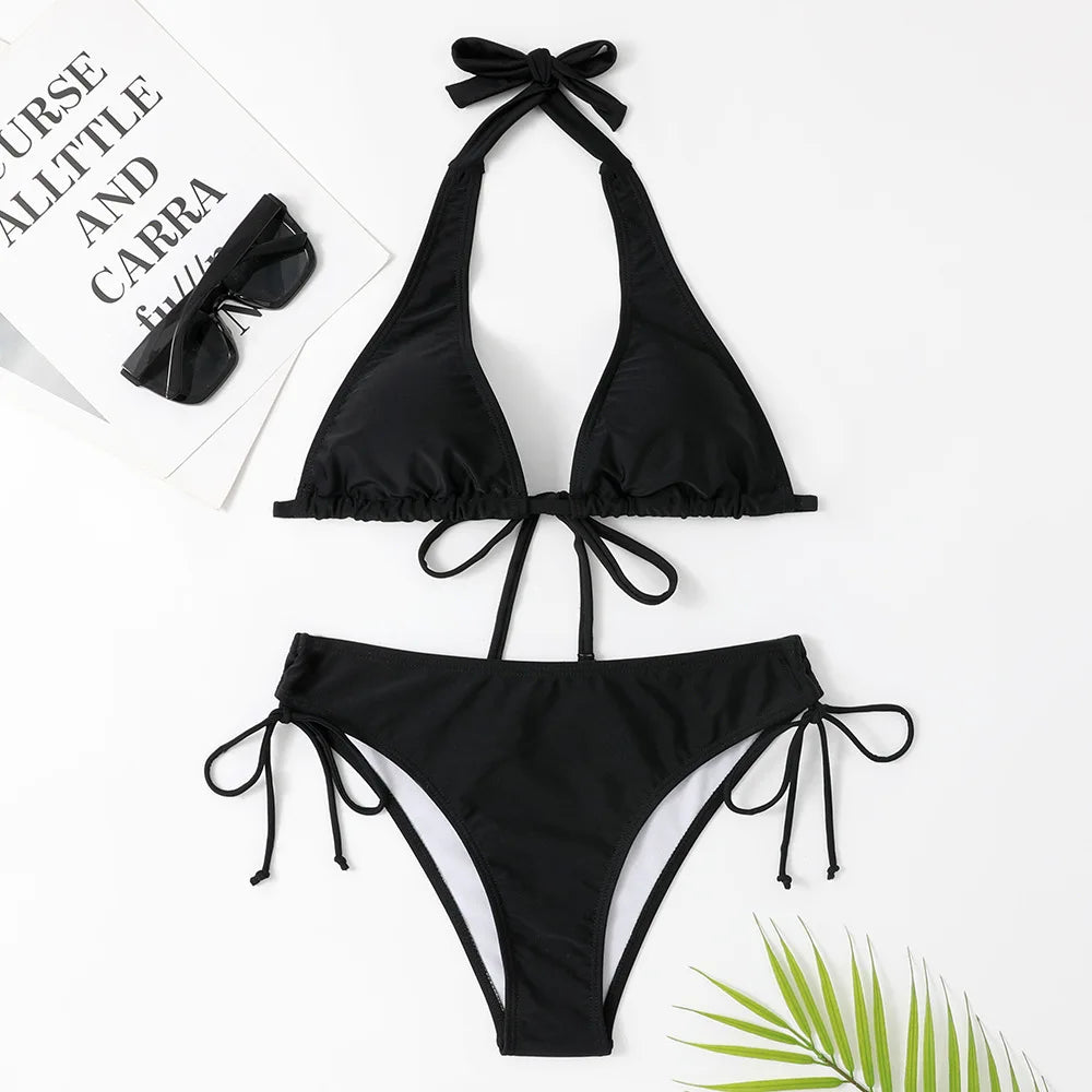 Drune - Eleganter Triangel-Bikini in Schwarz