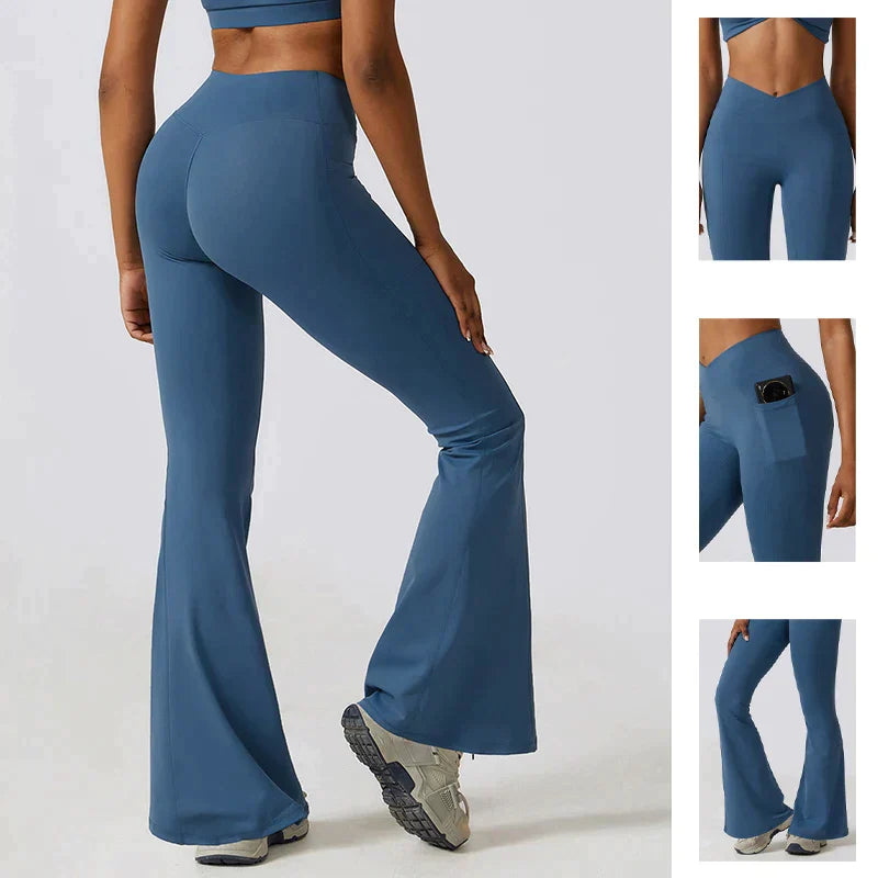 Drune | Hoch taillierte Flare-Leggings