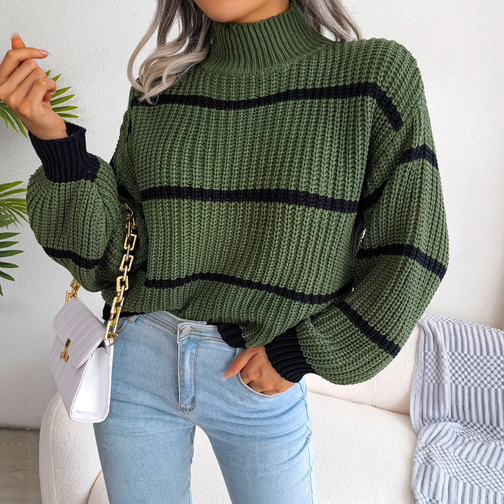 Drune | Lässiger Gestreifter Pullover