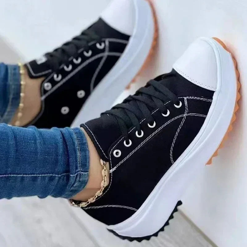 Drune | Canvas Sneakers Lässige Schnürschuhe