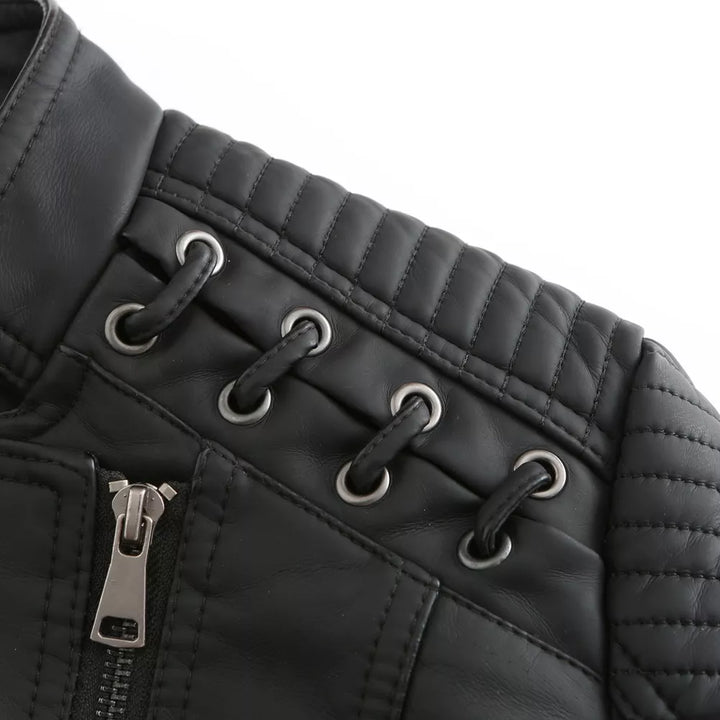 Drune - Glatte Lederjacke