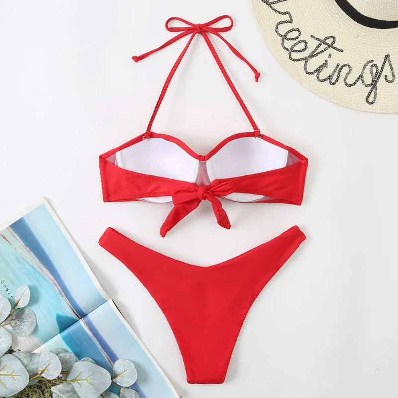 Drune | Sexy Bikini mit Push Up Frauen Badebekleidung Frauen Badeanzug Mädchen Bikiniset Schwimmen Badehosen für Strandbekleidung Pool Sommer