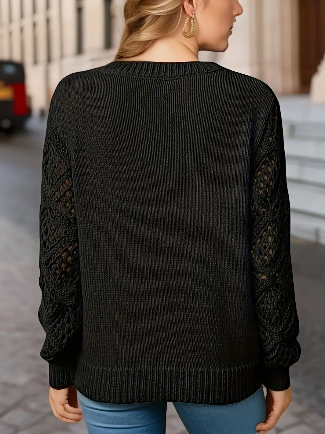 Drune | Solid V-Ausschnitt Strickpullover