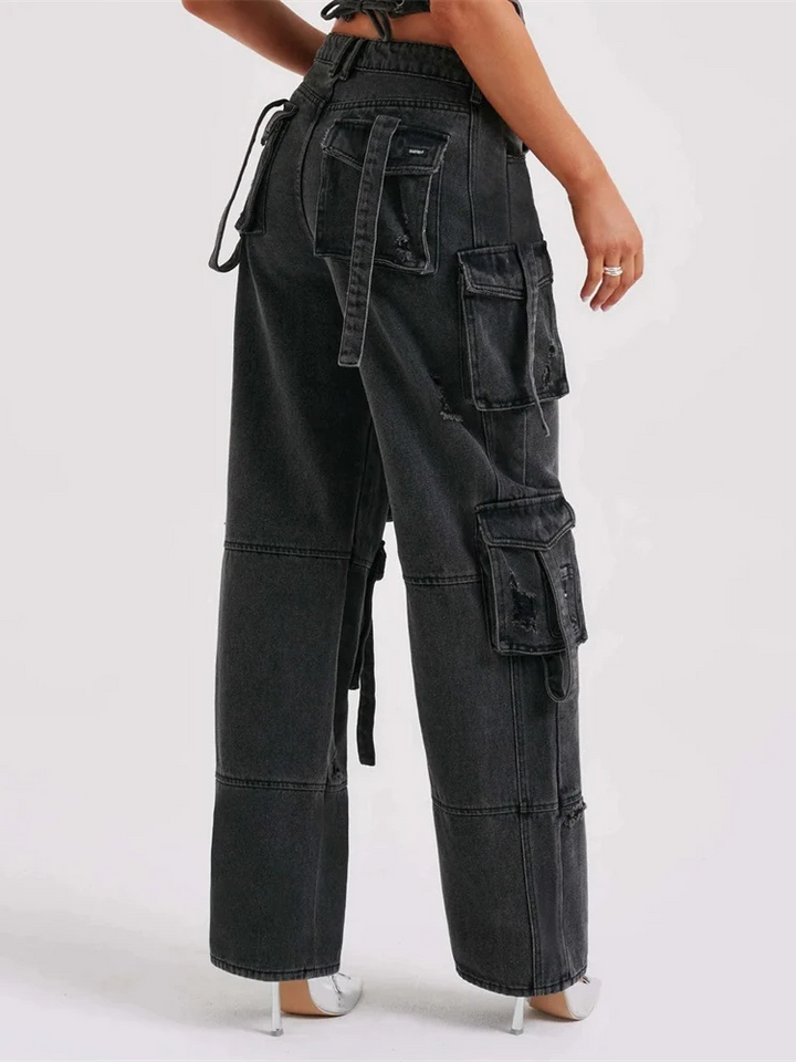 Drune | Stylische Cargohose Aus Denim