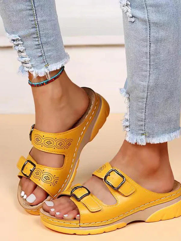 Drune | Orthopädische Verstellbare Sandalen - Atmungsaktives Kunstleder - Mit Dreifacher Fußstütze