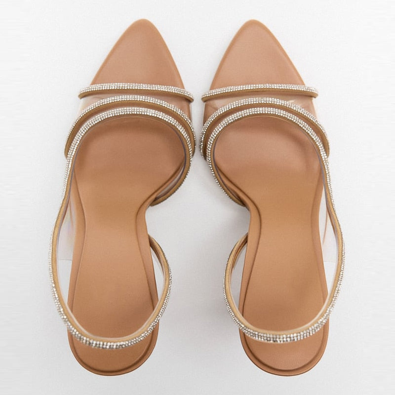 Drune |  Elegante High-Heeled Sandalen - Stiletto Slingback Peep Toe Schuhe