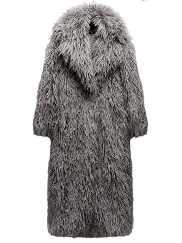 Drune | Fellmantel - Vintage Lange Warme Winterjacke, Schicke Streetwear