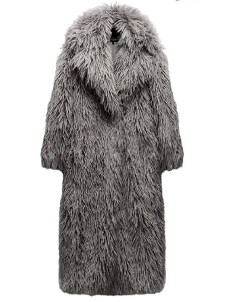 Drune | Fellmantel - Vintage Lange Warme Winterjacke, Schicke Streetwear