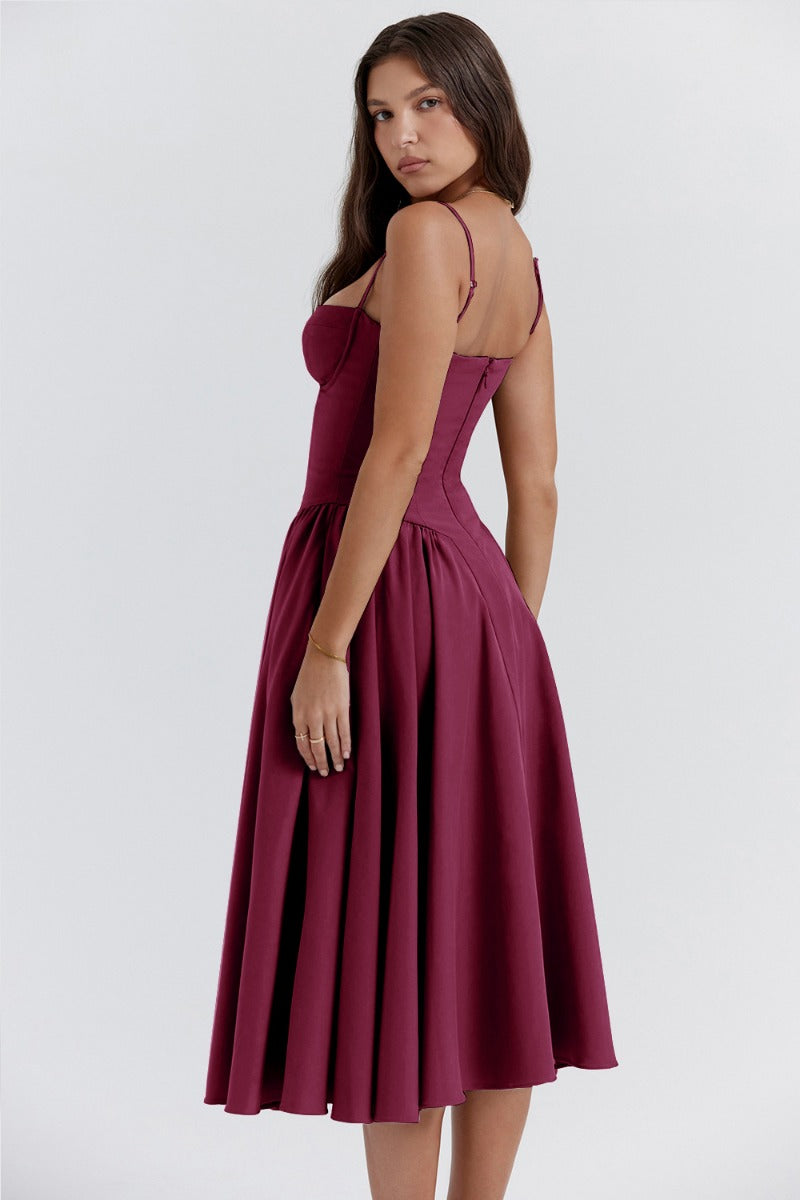 Drune | Ärmelloses Midikleid Mit Korsett Passform