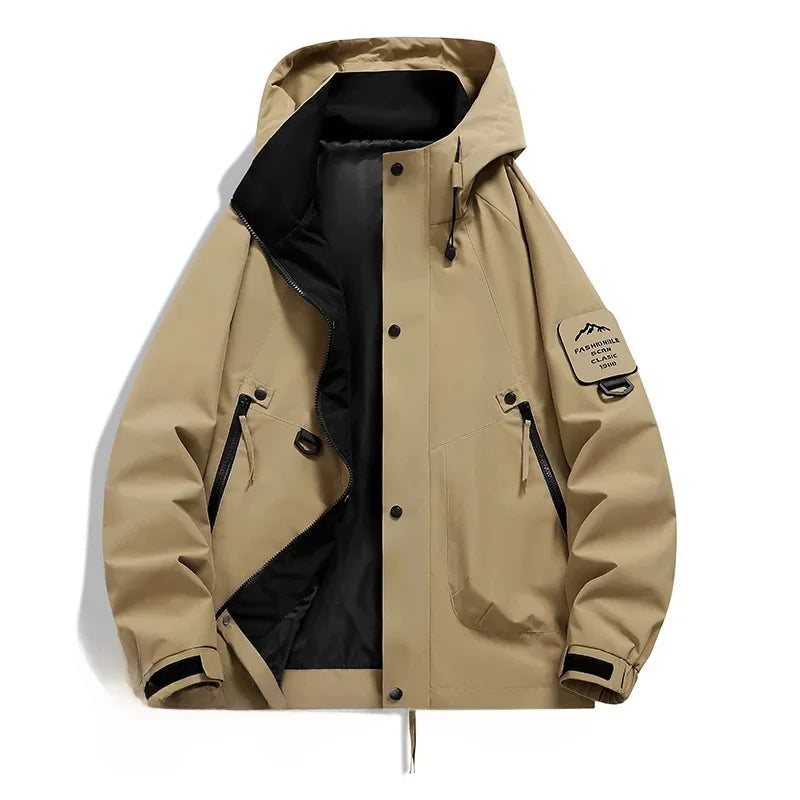 Drune | Unisex Winter Skijacke - Halb Reißverschluss Mit Kapuze