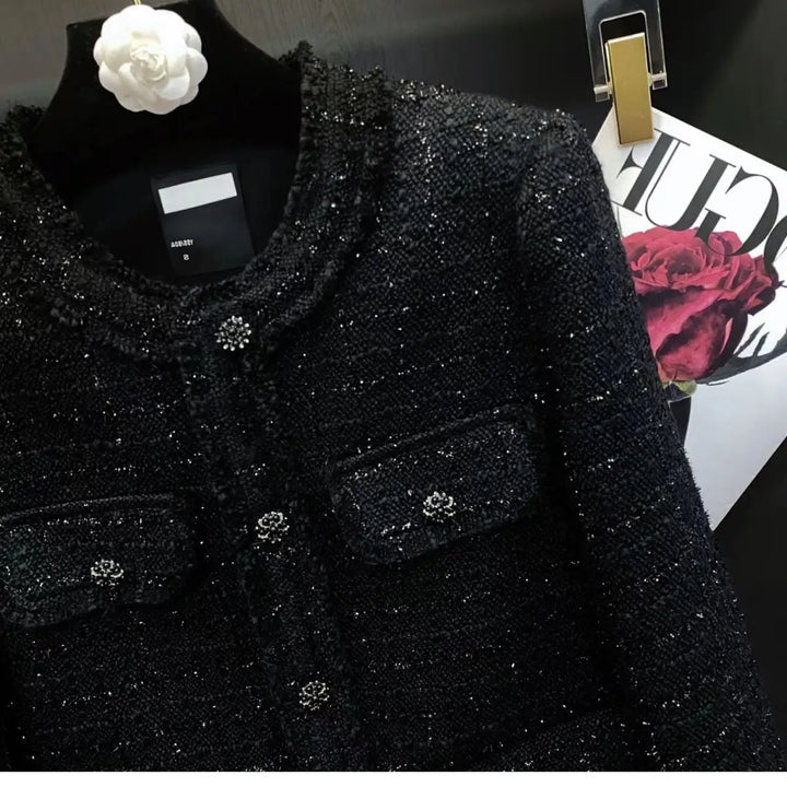 Drune | Schwarzer Tweed Blazer Herbst Winter