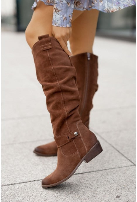Drune | Robuste und Bequeme Retro Kniestrumpfstiefel für Frauen