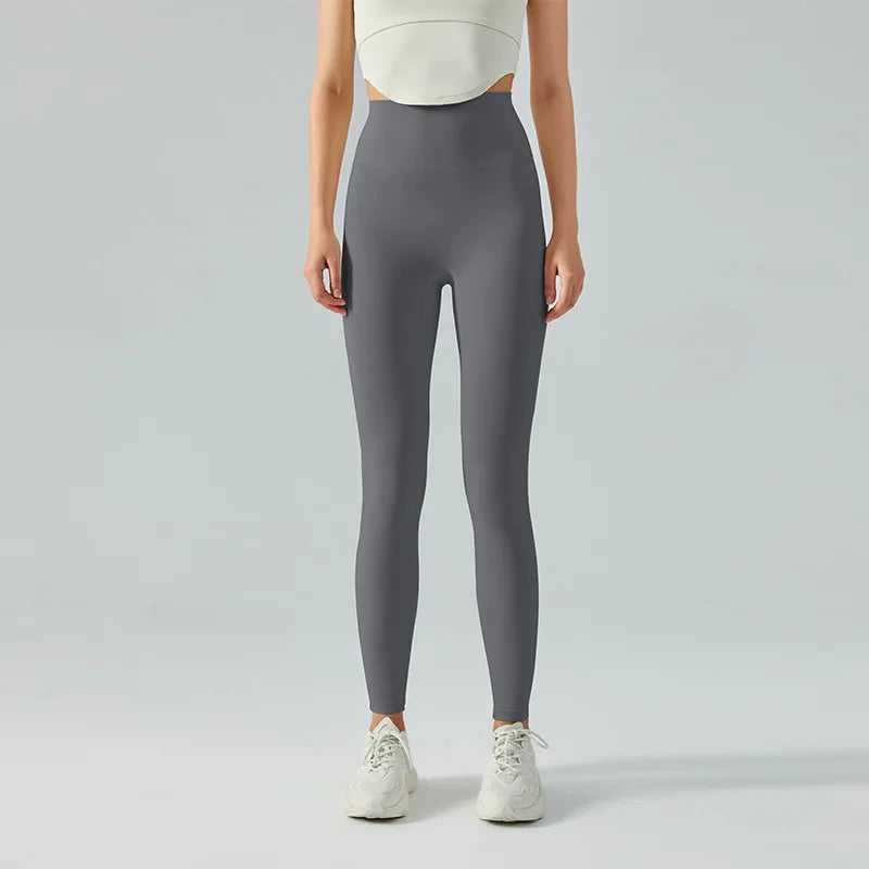 Drune | Emily Sportswear Naked Hochtaillierte Tight Yoga Hosen Doppelseitig Gebürstet Pfirsich Po-Hebende Lauf Sport Fitness Leggings