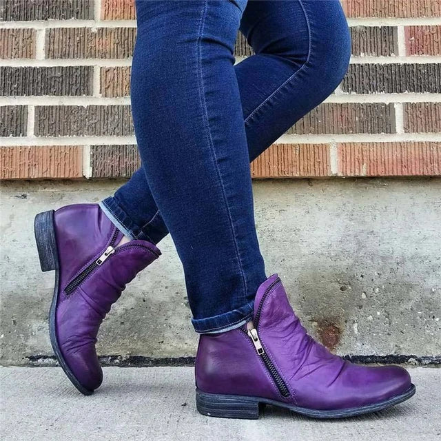 Drune - Damen Reißverschluss Stiefeletten