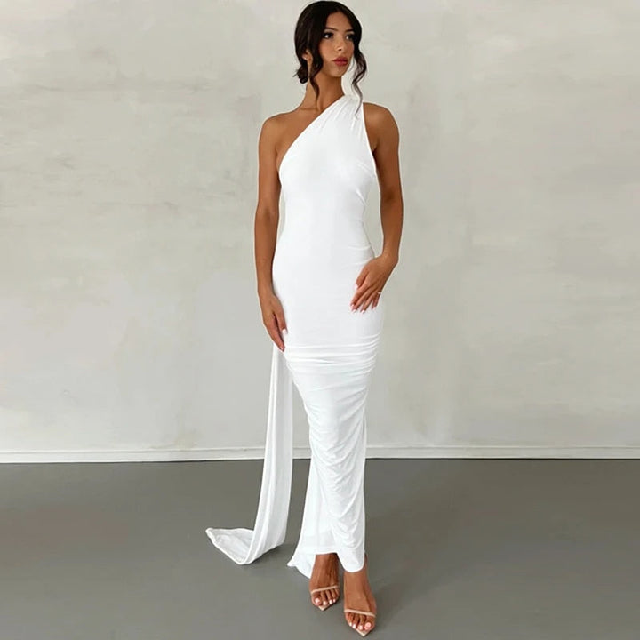 Drune | Elegante Bodycon-Kleid mit Einem Schulter Rückehoch