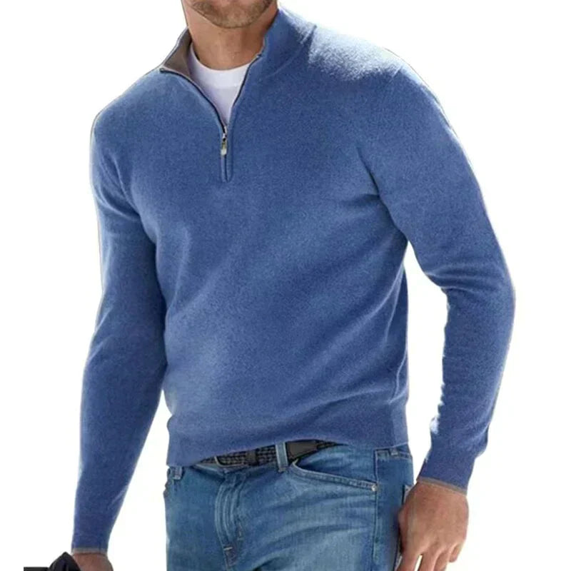 Drune | Polo Stylischer Reißverschluss Pullover für Herren