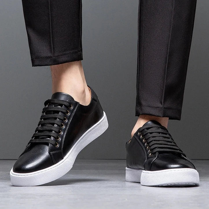 Herren Sneaker Leder Elegant Bequem