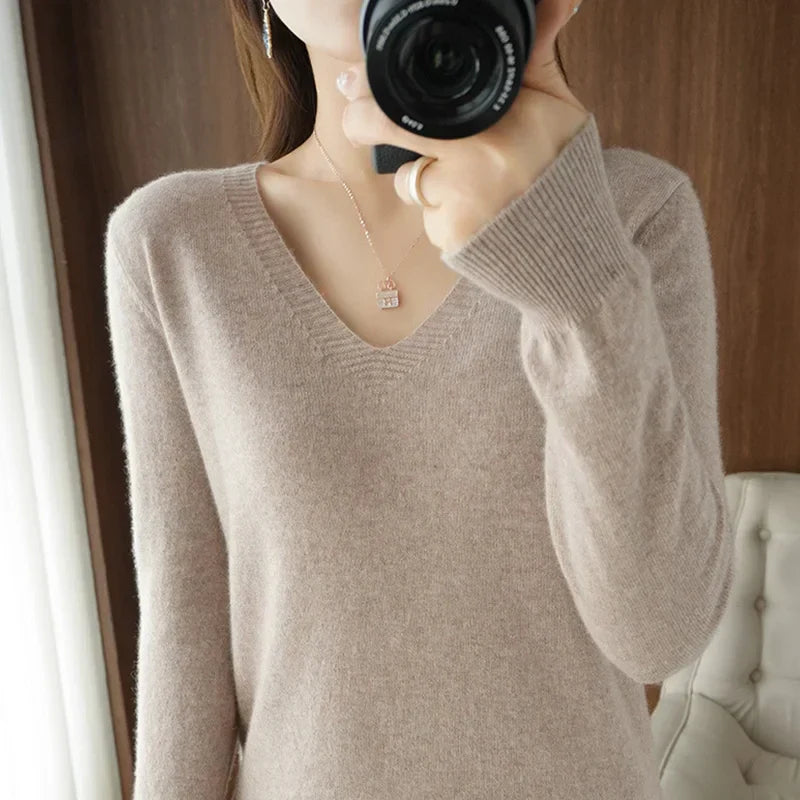 Drune | Pullover - Bequemer V-Ausschnitt Pullover