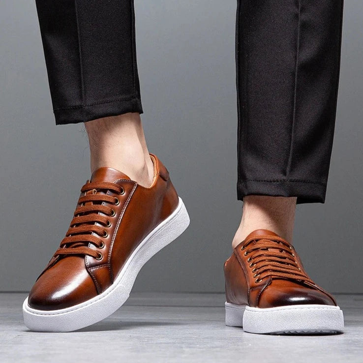 Herren Sneaker Leder Elegant Bequem